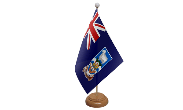 Falkland Islands Small Flag with Wooden Stand